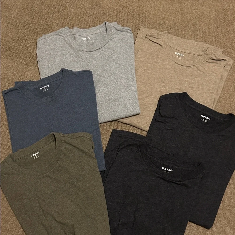 Old Navy Men’s Soft Washed Heather short sleeve Tee Shirts size medium set of 6 - Picture 2 of 12